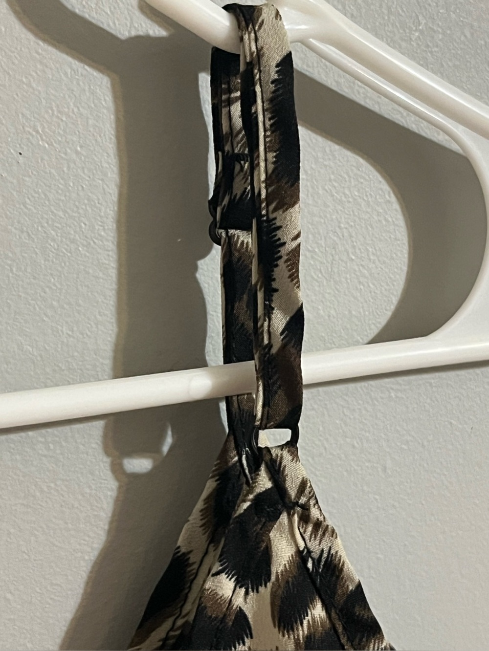 Leopard Print V-Neck Cami Tank Top - Black & Cream - Picture 3 of 7